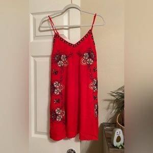 Entro Small Embroidered Red Dress